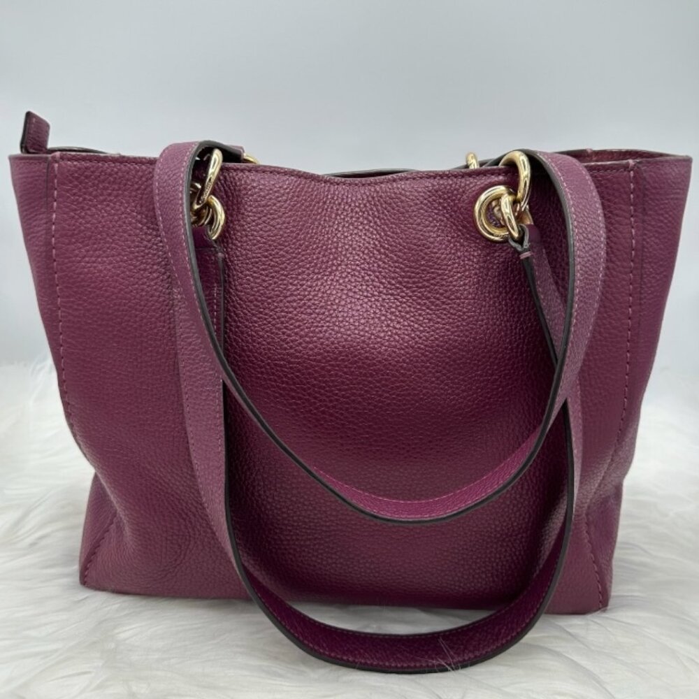 ⭐️⭐️SOLD⭐️⭐️ Coach Jes Pebbled Leather Tote/Shoulder Bag with Varsity Stripe - Picture 10 of 16